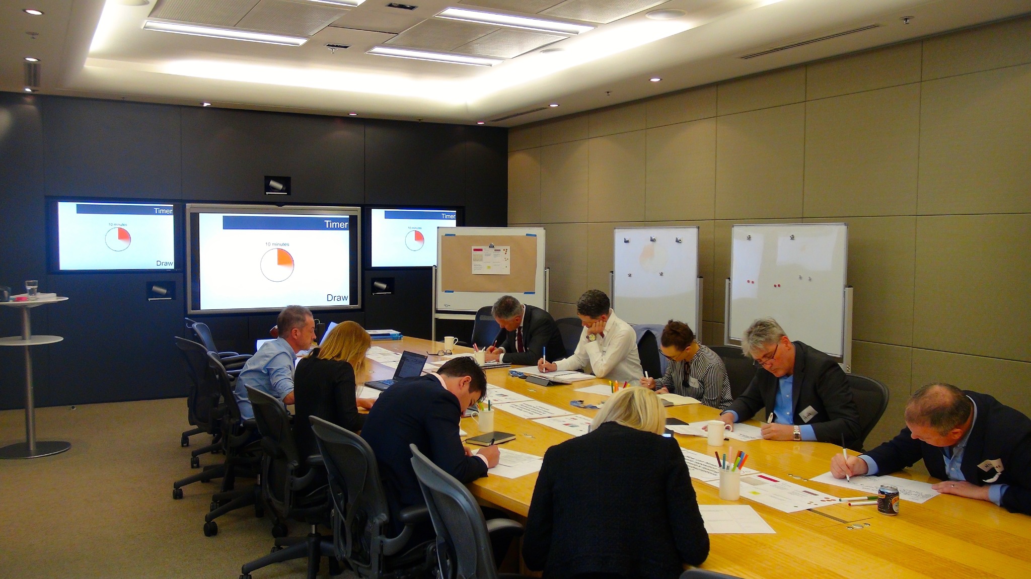 News Corp Australia leaders working through a timed Innovation Sprint together