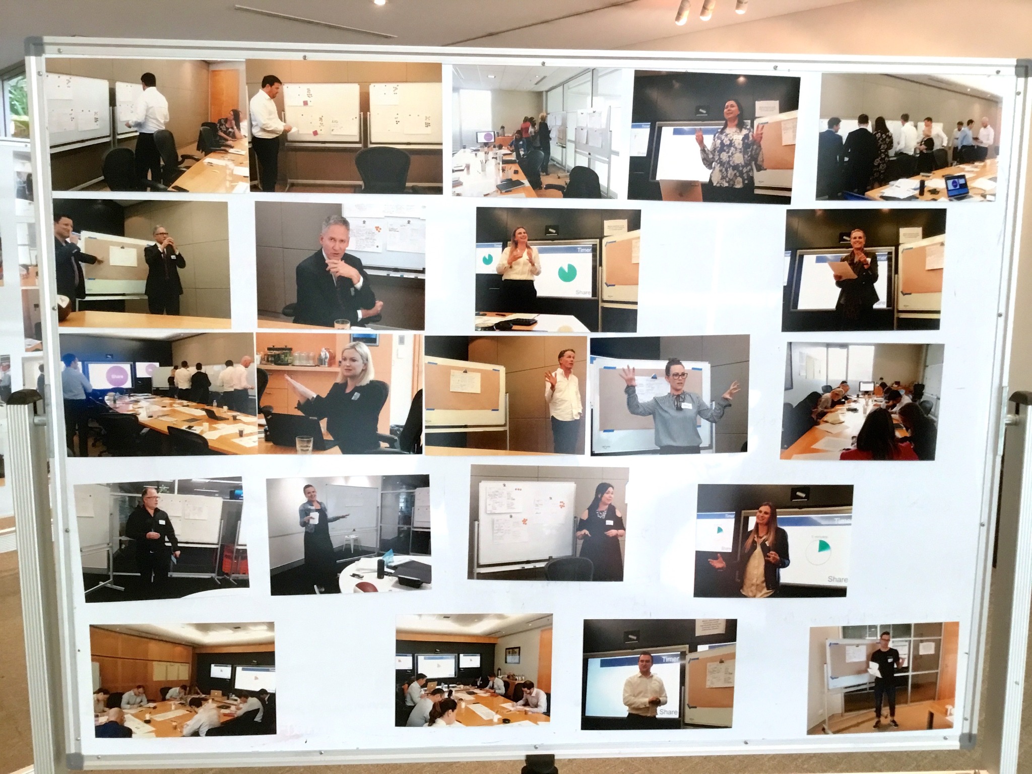 Photo boards documenting News Corp Australia Innovation Sprint participation