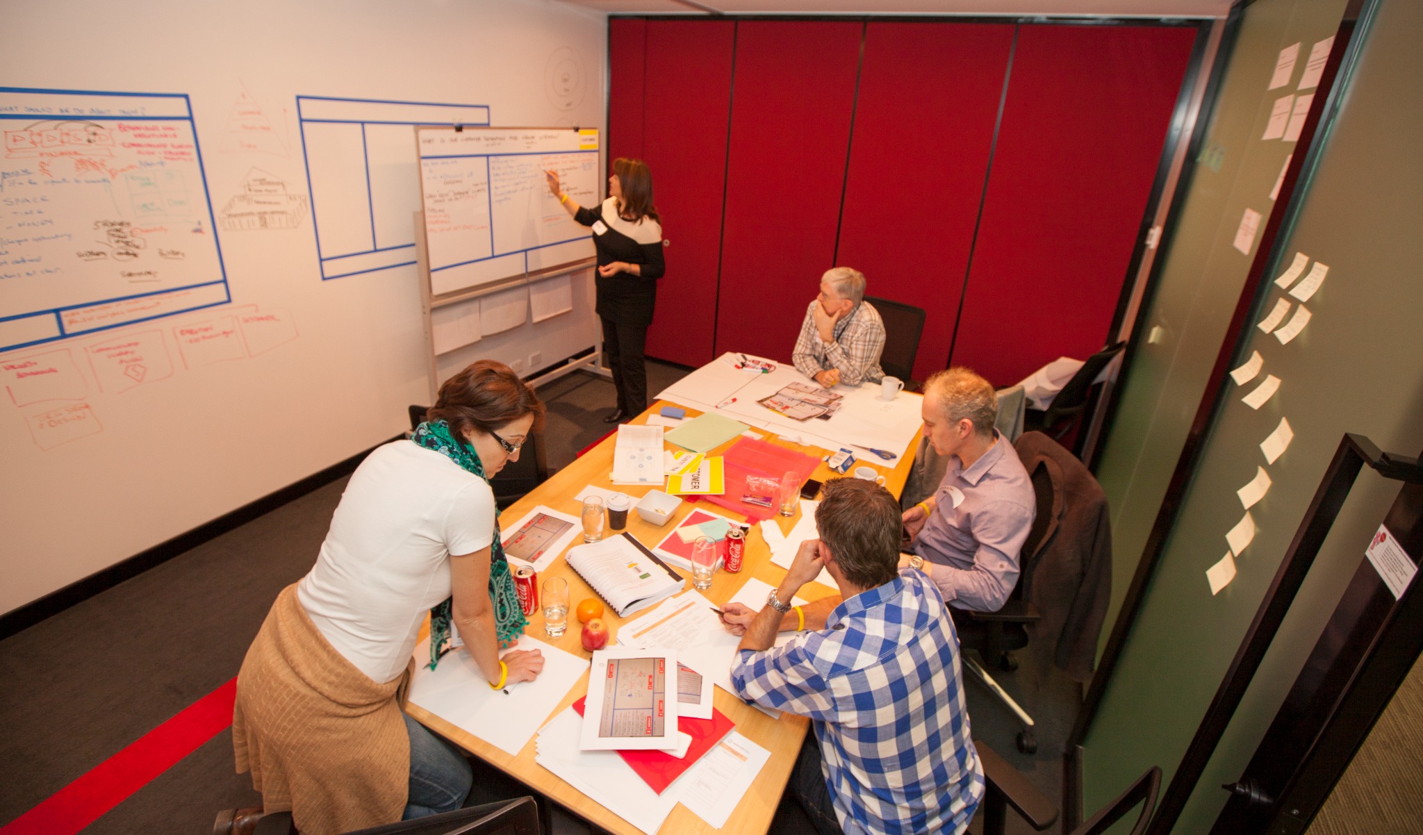 Salmat leaders working together with visible strategic questions and working boards